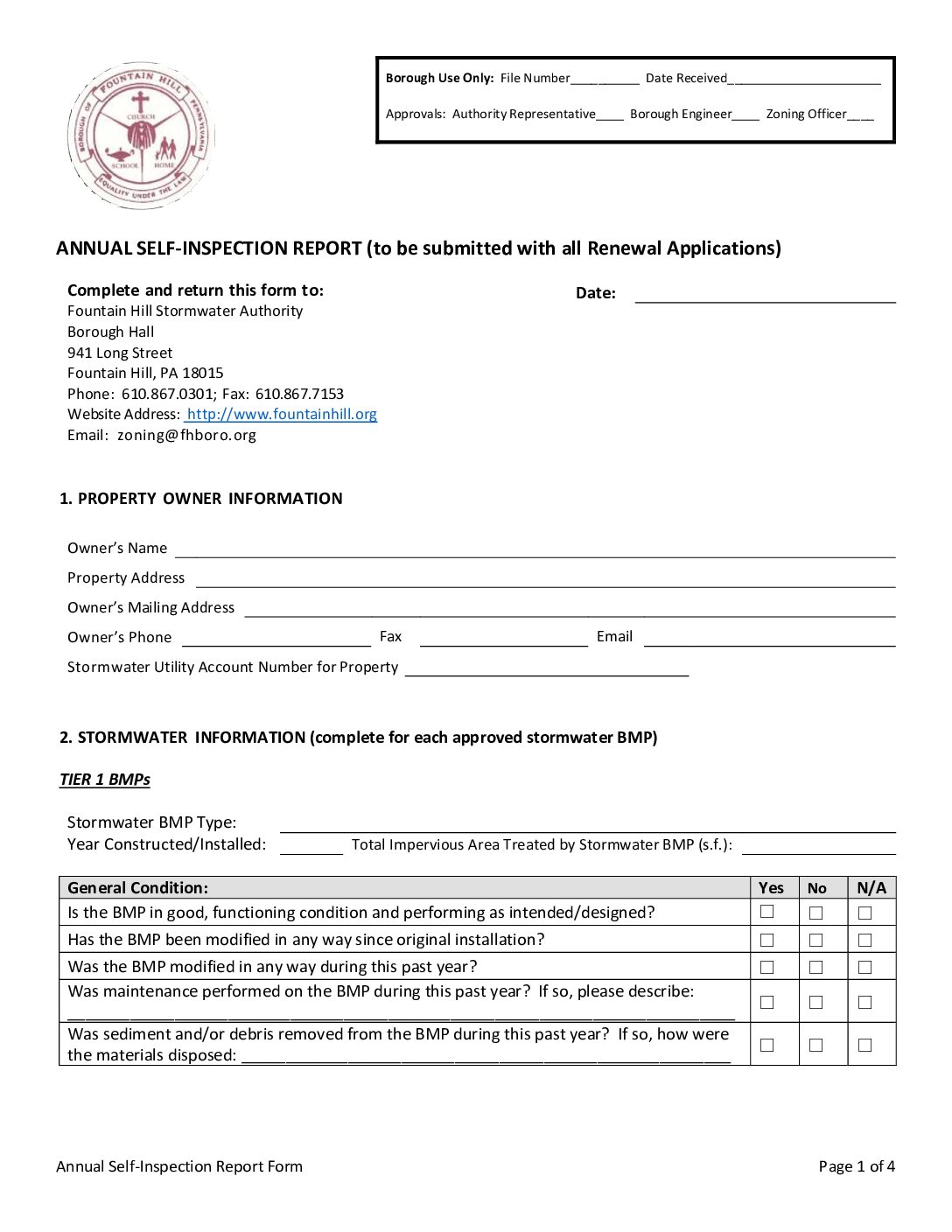 Thumbnail of the first page of 'Annual-Self-Inspection-Form'